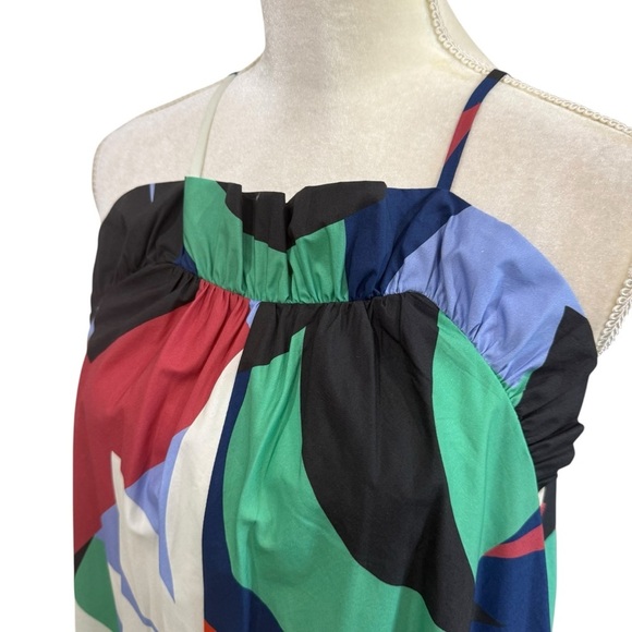 Corey Lynn Calter CORA Floral Halter Sleeveless Ruffle Midi Shift Dress Medium - Picture 3 of 16